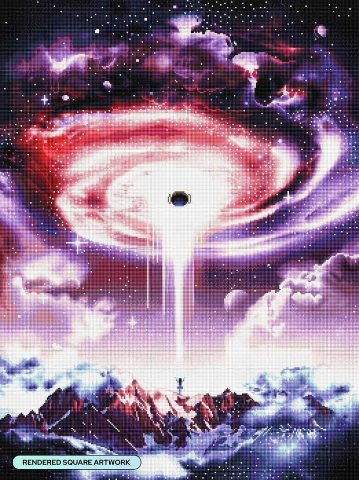 Diamond Painting Worm Hole 25.6" x 34.3" (65cm x 87cm) / Square With 50 Colors and 1 ABs and 3 Fairy Dust Diamonds / 91,089