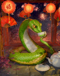 Diamond Painting Year of the Snake 22" x 28" (55.6cm x 70.7cm) / Round With 60 Colors Including 2 ABs and 2 Fairy Dust Diamonds / 51,914