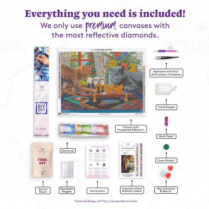 Diamond Painting Your Move Sonny 34.3" x 25.6" (87cm x 65cm) / Square With 77 Colors Including 4 ABs and 3 Fairy Dust Diamonds / 91,089