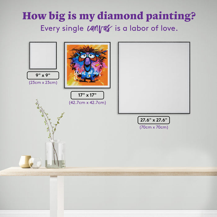 Diamond Painting You've Got This! 17" x 17" (42.7cm x 42.7cm) / Round with 37 Colors including 3 ABs and 2 Fairy Dust Diamonds / 24,025