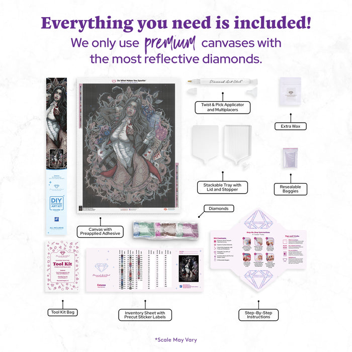 Diamond Painting Zatanna 25.6" x 34.3" (65cm x 86.9cm) / Square with 47 Colors including 5 Fairy Dust Diamonds / 91,089
